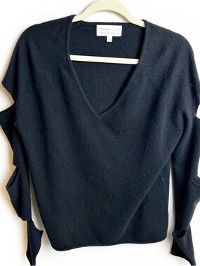 DESIGN History Pure Cashmere Luxury cut-out arm design sweater size: M